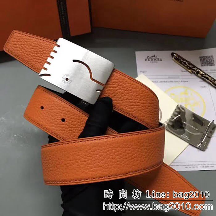 愛馬仕HERMES 純手工雙面荔枝紋 奢華精品高端男士皮帶 HHG1203